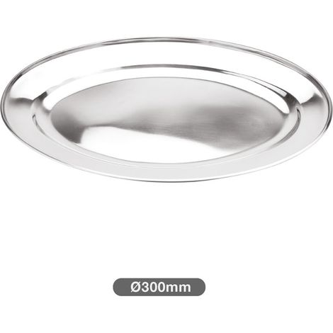 Plateau de service ovale en acier inoxydable 35 cm