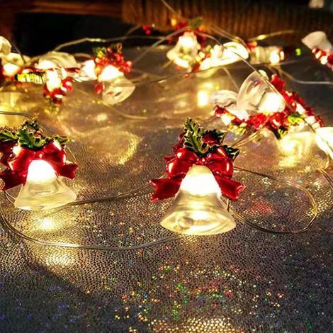 2 Stück lichterkette innen batterie, 2m 20 led Weihnachtsmann Weihnachtsdeko Lichtervorhang außen, Warmweiß weihnachtsbeleuchtung außen, für Party, Weihnachten, Balkon (1/5)
