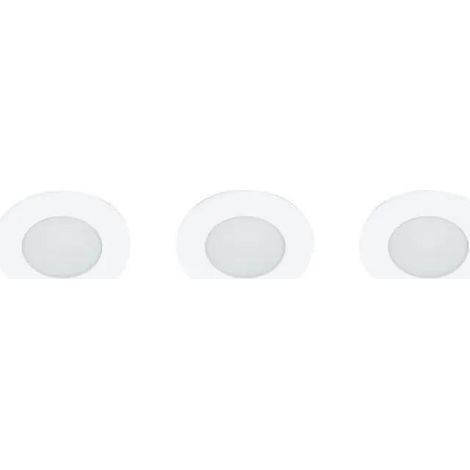 Lote de 3 focos empotrables LED integrados de 5W, IP65, redondos, blancos - Prolight