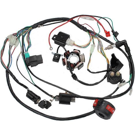 Cable eléctrico completo para moto, quad, pit bike, buggy, karting, CDI, estator, 6 bobinas para motores de 50-125 cm³. (1/5)