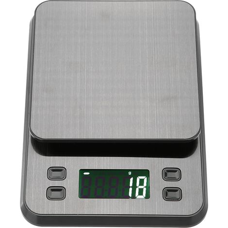 Balance de cuisine électronique numérique LCD en acier inoxydable (grise)-AquaForge (1/5)