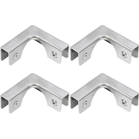 Glasklemmen, 4-teiliges L-förmiges Edelstahl-Glasverbinderset, rechtwinklige Montagehalterungen, zur Befestigung rahmenloser Aquarienschränke, geeignet für 5-8 mm dickes Glas.
