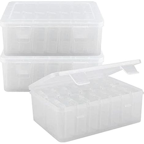 Mini boîte de rangement pour perles, boîte de rangement transparente pour perles avec couvercle, boîte à bijoux rectangulaire transparente pour diamants (1/5)