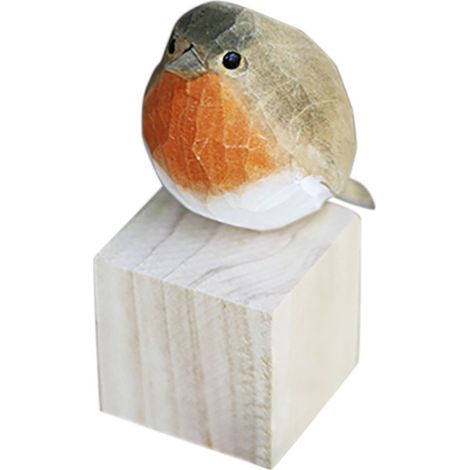 geschnitzte Holzvögel, bemalte Lindenholzverzierungen