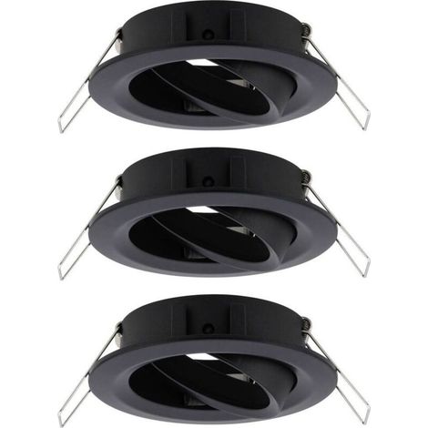92487 CHOOSE SPOT ENCASTRABLE ORIENTABLE EN ALUMINIUM NOIR MAT 3 X 10 W (1/5)