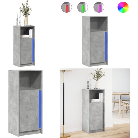 vidaXL LED-Sideboard Betongrau 42,5x34x100 cm Holzwerkstoff (1/5)
