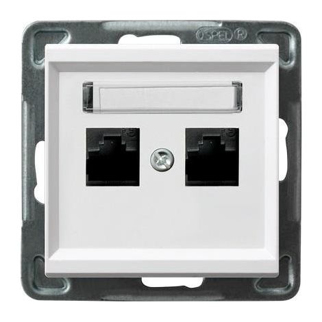 Toma de ordenador doble, cat.5e MMC, color blanco SONATA