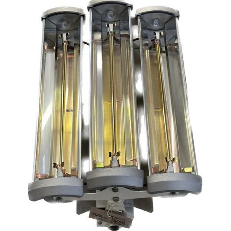 Chauffage infrarouge 4500W court blanc 450x300x170mm 230-400V reflecteur argent pour tertiaire interieur IP20 IRCTB45 (1/3)