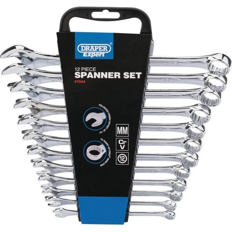 Draper Expert HI-TORQ 12 Piece Metric Combination Spanner Set 8 - 19mm 47044