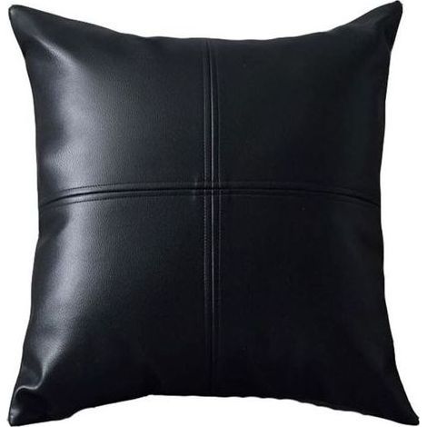 Kissenbezug aus PU-Leder, geometrisches Puzzle-Gittermuster, Reißverschluss, 45 x 45 cm, für Sofa, Bett, Büro