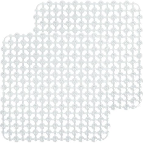 Alfombrilla de PVC para fregadero de cocina, alfombrilla perforada para fregadero, alfombrilla antideslizante para lavavajillas, transparente, para fregaderos de acero inoxidable y cerámica. (1/5)