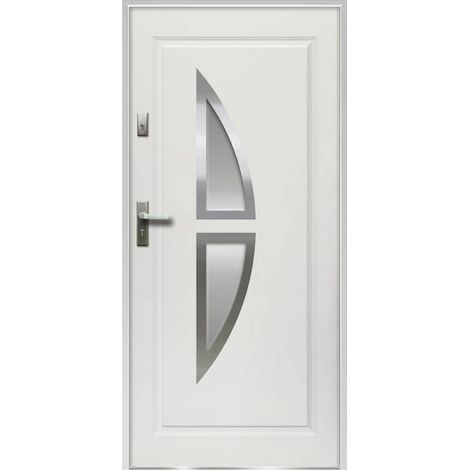 Porta d'ingresso Apertura verso destra H.207 x l.100 cm in Acciaio smaltato e Inox Bianco - COVAS (1/5)