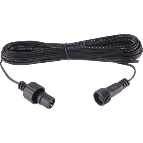Câble d'extension lumineux Noël étanche IP44 Noir 2 broches mâle/femelle LED basse tension 10 m (1/5)