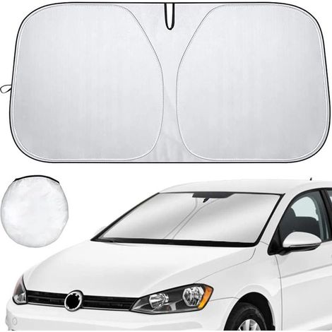 Pare Soleil Voiture Pare Brise Avant, Protection Pare Brise Soleil Intérieur, Anti UV et Contre la Chaleur, Pliable Couverture Pare Soleil Voiture, pour Véhicules Compacts, 137x70 cm