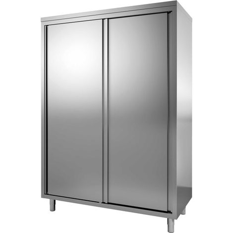 Armoire Inox 304 Portes Coulissantes Toit Penté Profondeur 600 mm - L2G (1/3)