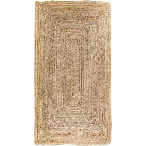 Tapis en jute tressée 135 cm - format rectangulaire, esprit bohème FEZ