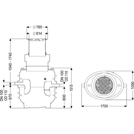 KESSEL 95010-170B séparateur de graisses EasyClean encastré