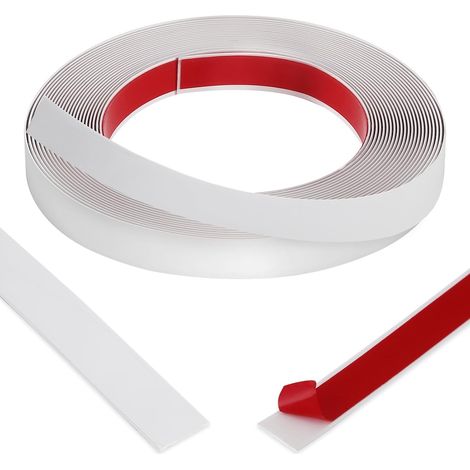 10M Moulure Adhesive Blanc, Moulure Flexible baguette de finition, Croisillon Fenetre PVC pour Mur, Fenêtres, Carrelage, Miroirs, Portes, Meubles(L : 10m, ÉP.: 2cm) (1/5)
