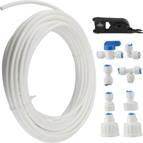 Wasseranschluss-Set, 15 m Schlauch, 6,35 mm, Zubehör für Umkehrosmoseanlagen, Kühlschränke und Aquarien (1/5)