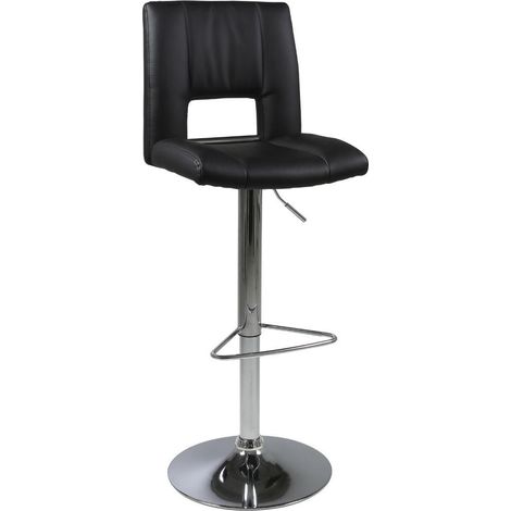 Tabouret Sylvia noir/chrome (1/4)