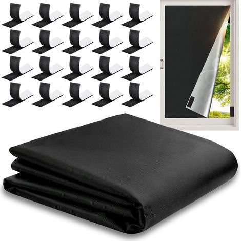 Store Occultant sans Percage 300 x 150 cm, Store Occultant Fenetre Tissu Occultant avec Bande Velcro Autocollante, pour Fenêtre de Toit Fenêtre Porte Coupe Libre (1/5)