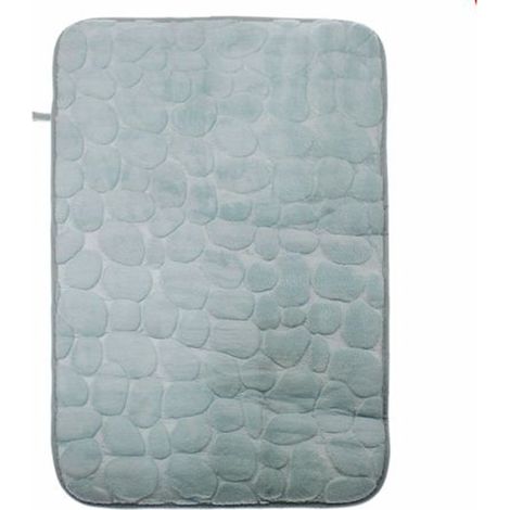 Cleafe - Tappeto Tappetino Tessuto Effetto Sassi Per Arredo Bagno 45 X 70cm 79931 Azzurro - (1/2)