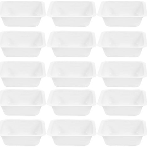 Lot de 20 plateaux de pesée en plastique, coupelles de pesée, fournitures de laboratoire-8X8CM-White