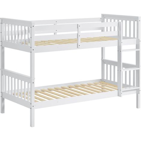 Vida Designs Milan Bunk Bed, White & 2x Bunk Bed Foam Mattress, Single (1/4)