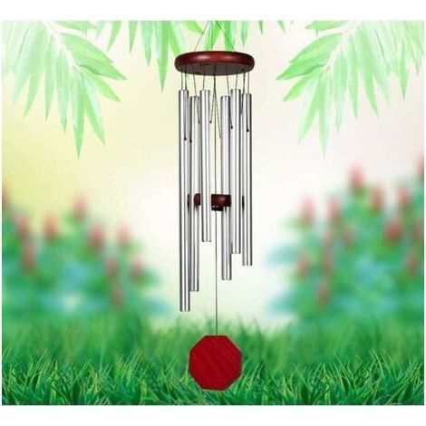 Carillons éoliens KZQ avec son apaisant et relaxant, 6 tubes en aluminium, pour décoration extérieure, maison, jardin, terrasse, balcon et intérieur.