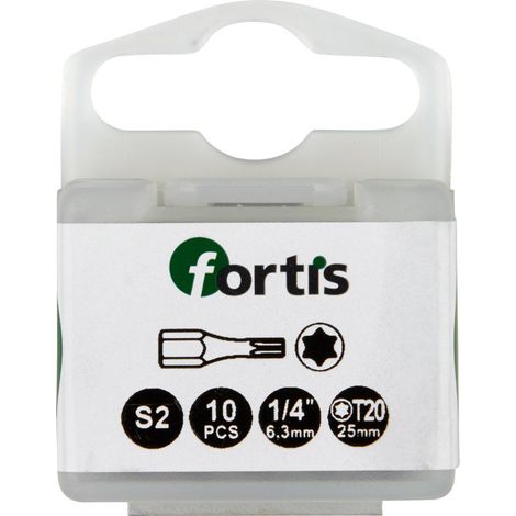 Bit Torsion 1/4" DIN3126 C6,3 T20x25mm 10er Pack FORTIS (1/5)
