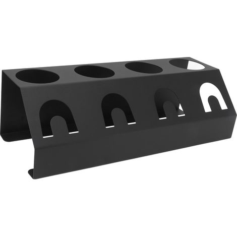 Égouttoir à bouteilles antidérapant à 4 trous en fer et silicone, noir.