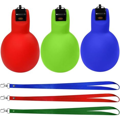 3 sifflets à main - Sifflet à pression avec dragonne - Klaxon puissant - Sifflet de sport - Sifflet à main - Sifflet d'arbitre - Sifflet pour professeurs d'EPS - Sifflet pour dresseur canin - Accessoi (1/5)