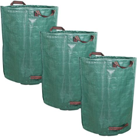 Linxor – Lot de 3 sacs de déchets 160L en polypropylène 150g/m² – Autoportants avec poignées – Résistants aux UV et déchirures