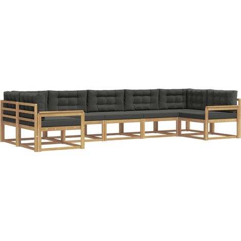 Outdoor Sofa Set with Cushion 7 pcs White and Anthracite vidaXL (1/5)