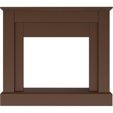 Cornice in legno MDF marrone per caminetto compatibile con inserto elettrico Vulcano da 60 cm di facile montaggio Prodotto in Europa MPC Camillo