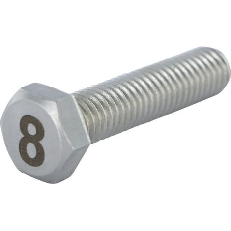 Vis métaux Tête hexagonale TH 8X35 Inox A4 Gravure CHIFFRE 8-1 pièce