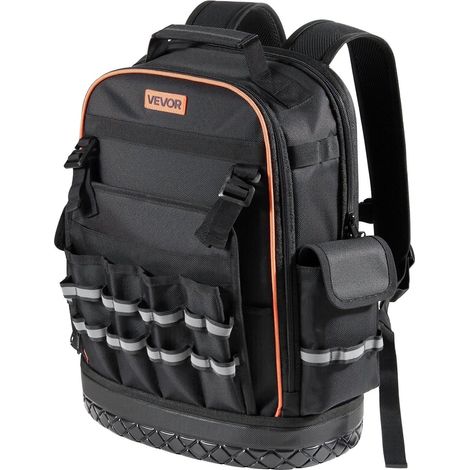 Sac à outils 64 poches robuste avec compartiment ordinateur portable,idéal pour électriciens et techniciens HVAC (1/5)