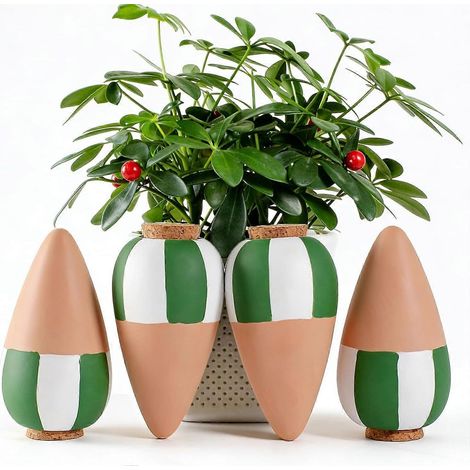 Olas en terre cuite RoseFlower pour arrosage automatique enterré, idéales pour les plantes d'intérieur et d'extérieur (jardin, balcon, maison, bureau). (1/2)
