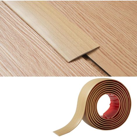 Bande de Transition Plate 2mm épaisseur PVC,5cm Large Bande de Seuil Fine Barre de Seuil Barre de Sol Baguette Seuil de Porte Profilé de Transition Joindre Espaces de Sol,2M Grain de Chêne Beige (1/5)