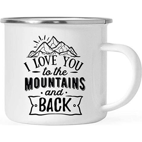 Dickwandiger Vintage-Emaillebecher für Kaffee, ideal für Camping, Büro und Zuhause. Originelles Geschenk für Outdoor-Fans.