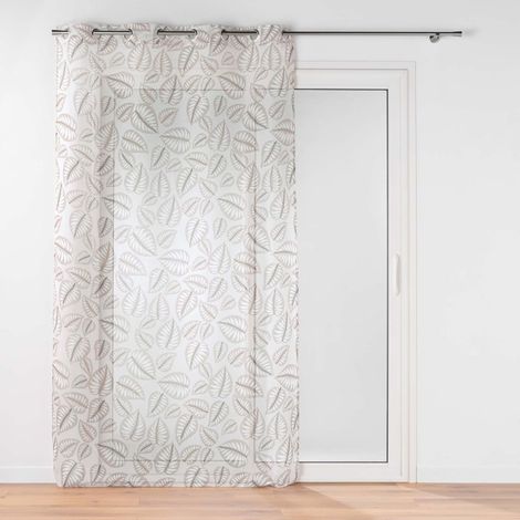 Voilage a oeillets 140 x 240 cm voile sablé imprimé Alma Naturel (1/4)