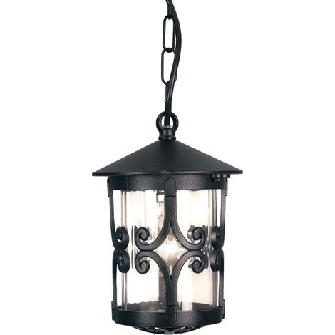 Lampada a sospensione esterna Hereford Elstead nera E27 (1/4)