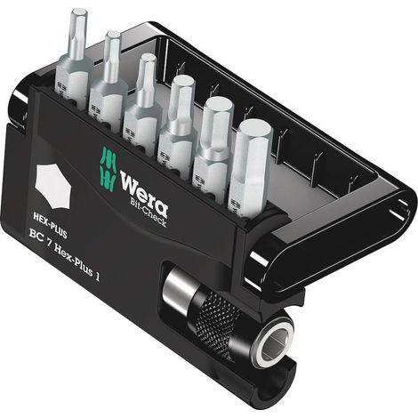 Kit embouts WERA Bit-Check Hex-Plus 1 7 pieces six pans femelle (1/5)