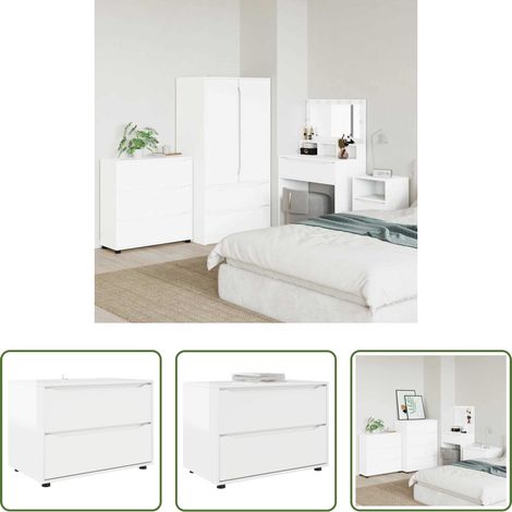 Cabinet de rangement - Armoire de rangement Blanc brillant 80 x 48 x 57 cm (1/5)