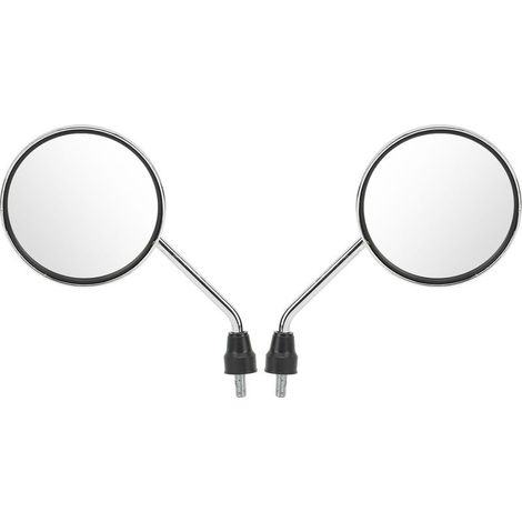 Rétroviseur de moto rond chromé, filetage de 8mm, universel, pour vélos de rue, ATV, Scooter, 2 pièces (1/5)