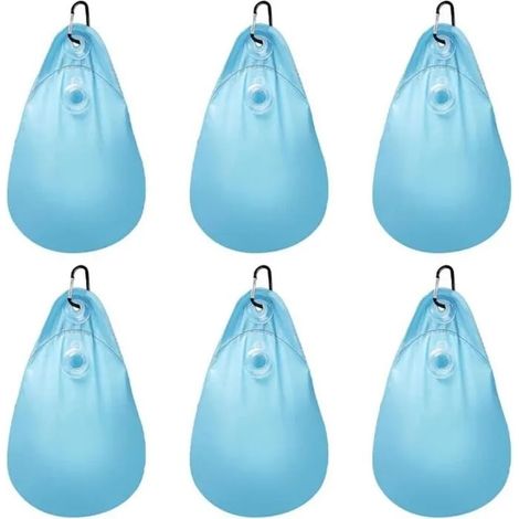 6 sacs eau piscine avec crochets PVC anti-fuite pour bâche hiver