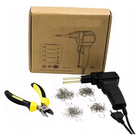 Grapadora para plástico, máquina de soldar, 200 grapas, 4 diseños, 100 W (1/2)