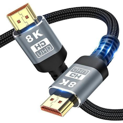 Câble HDMI 8K - 4K 2.1 - 1M - Haute Vitesse 48Gbps - 7680P - HDMI Vers HDMI - Dynamic HDRDolby Vision - PS5PS4XBOX - 1 m (1/4)