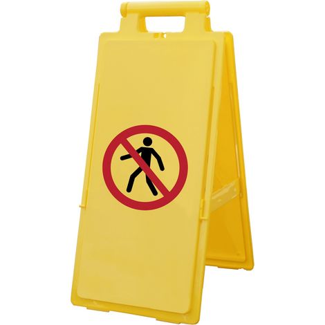 Etiquette danger, avec pictogramme : Interdit aux piétons ( Prix pour 1 )