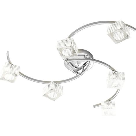 Plafoniera Contemporanea Metropolitan Metallo Cromo Vetro Trasparente 6 Luci G9 (1/3)